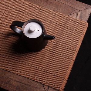 Alfombrillas de té tejidas a mano de bambú, caminos de mesa de inspiración Zen, cortinas de bambú de estilo antiguo, soportes para teteras, posavasos, resistentes al calor - Product Image 4