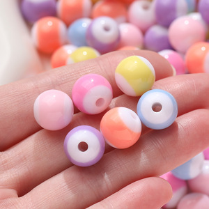 Acrylic Two Color Round <b>Beads</b> 12mm For Bracelet Making DIY Jewelry Accessories Bulk Loose <b>Beads</b> Mixed Colors - Product Image 3