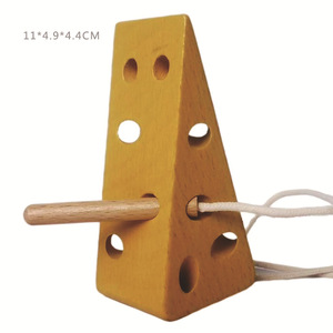 Jouet éducatif en bois pour <span class=keywords><strong>la</strong></span> petite enfance, souris en <span class=keywords><strong>corde</strong></span> à <span class=keywords><strong>tirer</strong></span>, fromage, jouet à enfiler pour bébé - Product Image 6