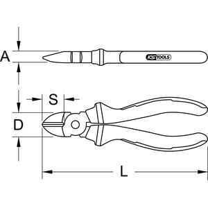 KS TOOLS ERGOTORQUE Fraise latérale diagonale VDE, 160mm - Product Image 3