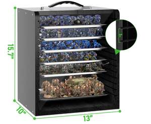 Mallette de rangement miniature en bois personnalisée pour figurines de collection Vitrines d'exposition en bois avec 6 plateaux Support de transport miniature - Product Image 2