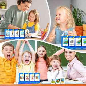 Juguete Educativo para el Aula y el Hogar, Preescolar, Jardín de Infancia, Terapia del Habla, Aprendizaje de Lectura para Niños, Juego de Construcción de Frases 'Qué'/ 'Dónde' con Tarjetas - Product Image 4