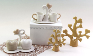 Set di Tazze da Caffè a Forma di <span class=keywords><strong>Cuore</strong></span> con Piattino, Tazze in Porcellana con Motivo <span class=keywords><strong>Cuore</strong></span> e Vassoio Albero della Vita, Bomboniere per Matrimonio - Product Image 6