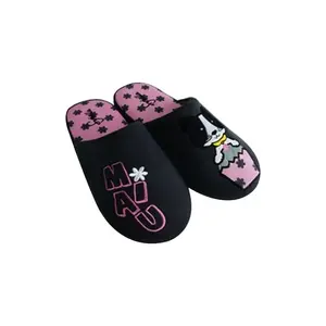 New Winter Warm Plush Slippers Cute Cat embroidery lady indoor slipper winter customised house slippers