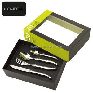 Ensemble de couverts <span class=keywords><strong>Laguiole</strong></span> en acier inoxydable 420 de conception française, comprenant un couteau à steak, une <span class=keywords><strong>fourchette</strong></span> de service et une cuillère à dessert - Product Image 6