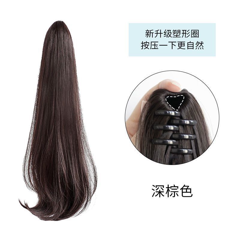 กิ๊บหนีบผมแบบกรงเล็บ ดัดโค้งเล็กน้อย [สีน้ำตาลเข้ม] ความยาว 45 ซม.