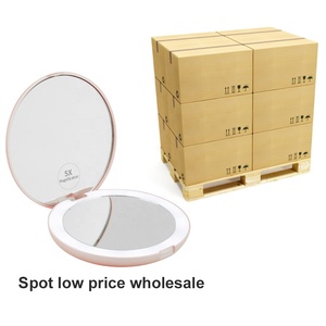 Cổ Phiếu Giá Thấp Bán Buôn Vòng Pocket Trang Điểm Gương Led Magnifying Nhỏ Gọn Du Lịch Gương Xách Tay Gương Với Đèn Led - Product Image 5