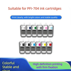 Cartuccia d'inchiostro compatibile Goosam 700ML 12 colori <span class=keywords><strong>per</strong></span> ricarica Canon PFI 704 con chip e stato completo <span class=keywords><strong>per</strong></span> <span class=keywords><strong>stampanti</strong></span> Canon IPF 8300 8310 - Product Image 1