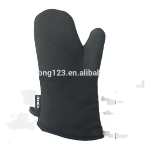 240F Fahrenheit Heat Resistant Black Non-Slip Kitchen Oven Gloves for Cooking Baking Grilling Barbecue Potholders