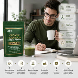 Polvere di Matcha ai Funghi con Etichetta Privata, Supporto Nootropico per il Cervello, Miscela Superfood, MOQ Flessibile, Tempi di Consegna Rapidi, Vendita all'Ingrosso dalla Fabbrica - Product Image 2