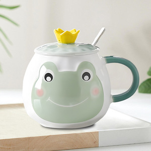 Taza de cerámica creativa de gran capacidad con bonito diseño femenino, alto nivel de apariencia, incluye tapa, cuchara, té, café, leche, uso doméstico - Product Image 6