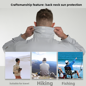 Camicia Nordica con Perline ad Asciugatura Rapida per Uomo, Taglia Grande, Traspirante, Protezione Solare, Maniche Lunghe, per Pesca e Casual - Product Image 5