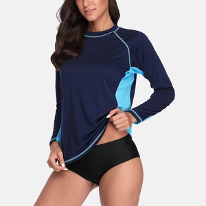 Protection contre les éruptions cutanées à manches longues pour femmes, séchage rapide <span class=keywords><strong>UV</strong></span> UPF 50 + chemises de Compression de Protection solaire, <span class=keywords><strong>T</strong></span>-shirts de natation et de surf - Product Image 5