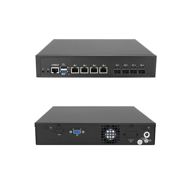 N100 N305 9.5 Inch Rack Mount Mini Router 4x 2.5G LAN 4x SFP+ 10G Ports Firewall VPN 1U Rack-mounted Router Extended Port PC