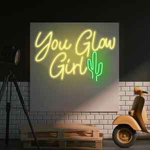 Enseigne néon You Glow Girl personnalisée, multicolore, télécommandée, murale, cadeau pour bébé, décoration pour la maison, les fêtes, les voitures, les entreprises et les événements - Product Image 2