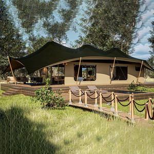 Tentes résistantes aux UV de 60 m² qui ressemblent à <span class=keywords><strong>des</strong></span> maisons Dômes de luxe pour <span class=keywords><strong>le</strong></span> glamping, 2 chambres à coucher, préfabriquées pour Hote Shelter Safari Lodge - Product Image 2