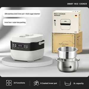 Cuisinière à riz électrique intelligente pour la maison avec fonction faible teneur en sucre, pot intérieur en acier inoxydable de 3 L, contrôle numérique, fonctions multifonctions - Product Image 6