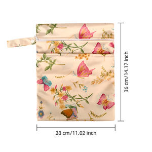 28*40cm tas penyimpanan tahan air poliester saku ganda peralatan basah kering dapat dicuci tas popok bayi grosir - Product Image 3