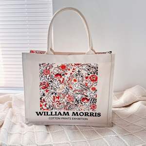 Logo personnalisé toile coton <span class=keywords><strong>Shopping</strong></span> sac fourre-tout femmes de grande taille femmes grand week-end à la mode sac à main école - Product Image 3