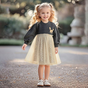 कस्टम ब्रांड लोगो लड़कियों के लिए जन्मदिन की पोशाक ग्रीष्मकालीन पार्टी बेबी लड़कियों के लिए 2-12 बच्चों की राजकुमारी पोशाक - Product Image 2