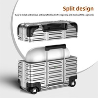 Étui pour AirPods Design Bagage, TPU+PC 2 en 1, Housse Antichoc avec Support Pliable et Boucle de Verrouillage pour AirPods Pro 2 Pro 3 AirPods 4