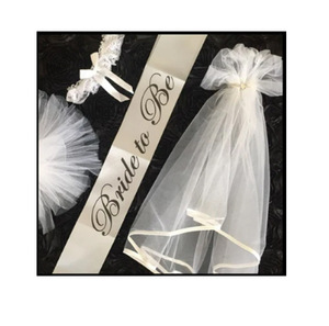 3Pcs Bachelorette Party Bride to Be Kit <span class=keywords><strong>de</strong></span> décorations pour la douche nuptiale Sash for Bride Rhinestone Tiara Veil - Product Image 5