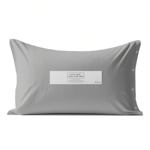 Pillowcase 100% Cotton Grey UK Size 50X75Cm - Product Image 3