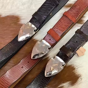 High Quality Luxury Men's Cow Hide Leather <b>Belt</b> Unique Skull Buckle Design Stainless Steel Buckle <b>Vintage</b> Style Customizable - Product Image 1
