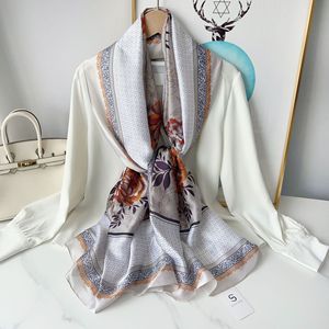 Spring New Style Fashion Design Chinese Style Soft <strong>Silk</strong> <strong>Scarf</strong> <strong>Women</strong> Evening Dress Shawls Elegant Flower Printed Satin ScarfHijab - Product Image 4