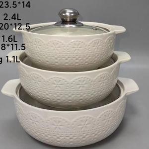 Juego de Ollas de Cerámica Ecológicas de 3 Piezas, Aptas para Horno y Lavavajillas, Venta Caliente de Fábrica - Product Image 2