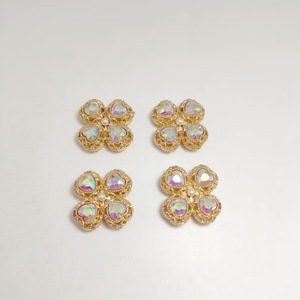 Four-<b>Leaf</b> Clover Rhinestone Charms Zinc Alloy Bezel Setting Unisex Fashion Pendant For DIY Jewelry Keychain <b>Necklace</b> Accessories - Product Image 2