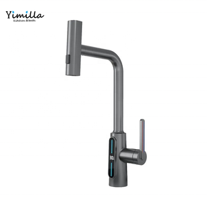 Grifo de cocina giratorio multifunción de 360 grados, grifo de pantalla de temperatura Led Digital, grifo de lavabo extraíble para Baño - Product Image 1