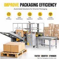 Línea de Empaquetado Automática de Cajas de Cartón Corrugado Goldtec con Control PLC, Máquina Formadora de Cajas con Cinta de 85 mm, Formadora de Cajas Automática