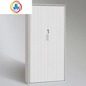 Armoire de rangement métallique à 2 portes avec volet roulant, meuble de bureau en acier, armoire à roulettes, porte enroulable, armoire de classement métallique - Product Image 2