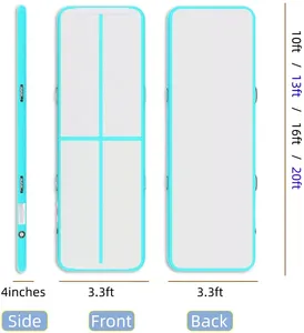 Atacado preço 10ft/13ft/16ft/<span class=keywords><strong>20ft</strong></span>/27ft inflável pista de ar, ginástica inflável, copo de ar, tapete de chão, cobertura - Product Image 2