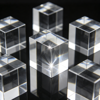 HBL Blocs de cristal K9 vierges en gros pour gravure laser, cube 3D en verre de cristal avec emballage boîte cadeau noire