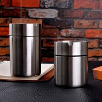 Cendrier de jardin en acier inoxydable résistant aux intempéries, durable, résistant à la corrosion, porte-cigarettes d'extérieur avec couvercle pour patio, pelouse, terrasse