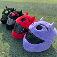 Décorations de casques de moto amusantes et variées, motifs de dessins animés, fausse fourrure de lapin, couvre-casque coupe-vent et chaud pour moto.