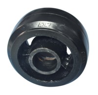Roue pivotante en caoutchouc à roulement à rouleaux robuste 4x2 avec noyau en fer, 4 pouces, capacité de charge 150 kg, noire, certifiée ROHS, directement de l'usine