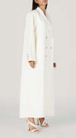 OEM Revers cranté personnalisé modeste Ramadan double boutonnage blanc Designer décontracté Dubai nouvelle mode musulman grande taille Maxi Abaya