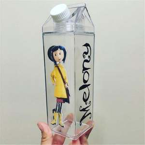 Offre Spéciale – Bouteille d'eau carrée transparente en plastique, 1000 ml/500 ml, minimaliste, anti-fuite, pour consommation directe, idéale pour les voyages et les fêtes - Product Image 2