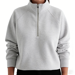 <span class=keywords><strong>Sudadera</strong></span> Oversize con <span class=keywords><strong>Cremallera</strong></span> de un Cuarto para <span class=keywords><strong>Mujer</strong></span>, Estilo Y2K Hip Hop, Manga Larga, Forrada, con Capucha, para Adolescentes, Moda Otoño, Pedido al por Mayor - Product Image 1