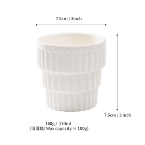 Porte-bougie cylindrique en céramique de style nordique, vide, pour usage domestique, cadeau, DB2861 - Product Image 5