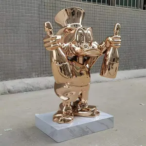 Professional Chinese Supplier Electroplating Fiberglass Donald Sculpture For Decoration