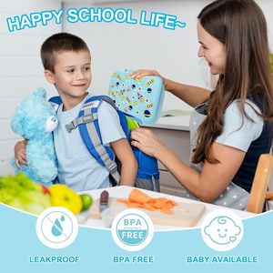 Boîte à lunch chauffante mignonne et abordable pour enfants avec 2 bouteilles d'eau, 2 compartiments, anti-fuite, pour l'école et la maternelle - Product Image 6