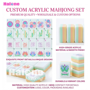 Op maat bedrukte, opvouwbare 4-laags acryl Amerikaanse Mahjong-tegels, modern luxe geel, 160 stuks voor familiefeesten en entertainment - Product Image 4