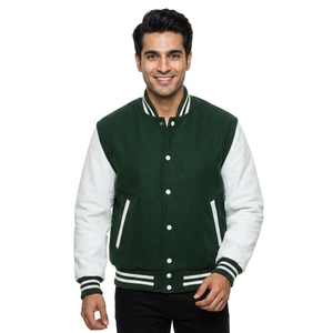 Veste universitaire en laine personnalisée pour hommes taille XL vêtements de rue d'hiver avec patchs de logo brodé CollegeBaseballjacket pour hommes - Product Image 1