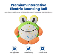 Jouet pour chien, balle rebondissante automatique rechargeable, interactive, qui couine, résistante aux morsures, jouet en peluche écologique pour chiens de petite/moyenne taille