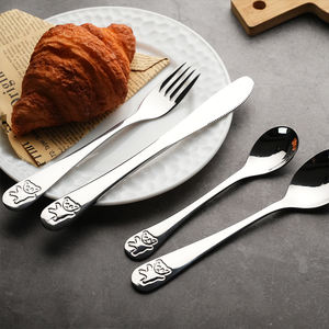 Ensemble de vaisselle pour enfants standard du marché européen 430 en acier inoxydable dessin animé petite cuillère couteau à dîner <span class=keywords><strong>fourchette</strong></span> pour la fête à la maison des enfants - Product Image 4