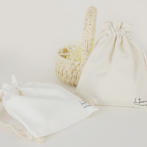 Cotton Canvas <b>Makeup</b> Pouch Cosmetic <b>Bag</b> Muslin Jewelry Pouch Package <b>Drawstring</b> <b>Bag</b> - Product Image 2